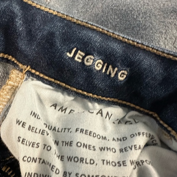 American Eagle Super Hi-Rise Jegging Dark Wash Size 0 Regular - Picture 7 of 12